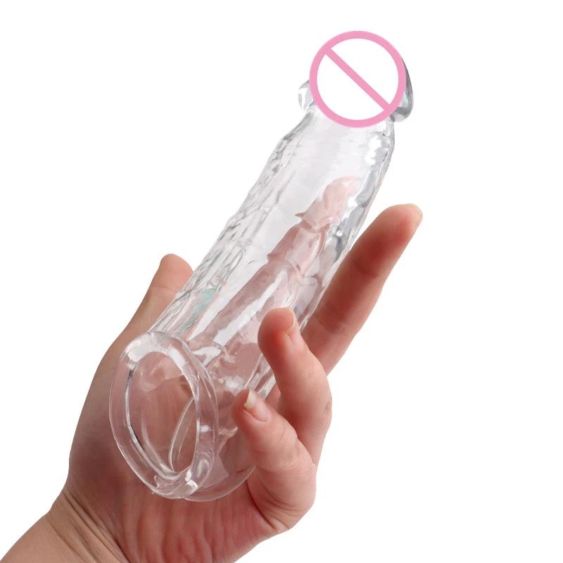 Sexy Toys Penisring Penisvergrößerungshülse für Peniskondome für Männer Wiederverwendbares Kondom Cock Sleeve Extender Ejakulationsverzögerung