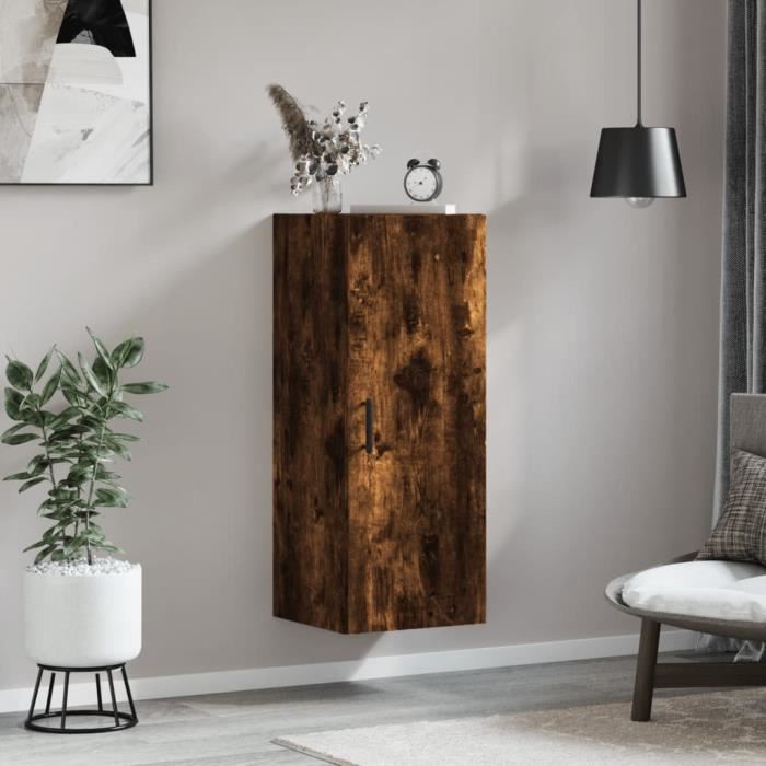 VidaXL Armoire murale chêne fumé 34,5x34x90 cm 828865