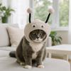 Funny Warm Cat Bee Headdress Adjustable Cartoon Pet Cosplay Hat with Active Eyes Dog Head Cover Winter
