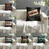 Cool Ccassette Tape Pillow Case Natural Linen Organic Fabric DoubleSided Printing Sofa Home Decor Cushion Cover