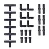 24Pcs Fits 1/2 Inch Hose Irrigation Fitting Black Irrigation Tee Garden Hose Parts Outdoor Watering