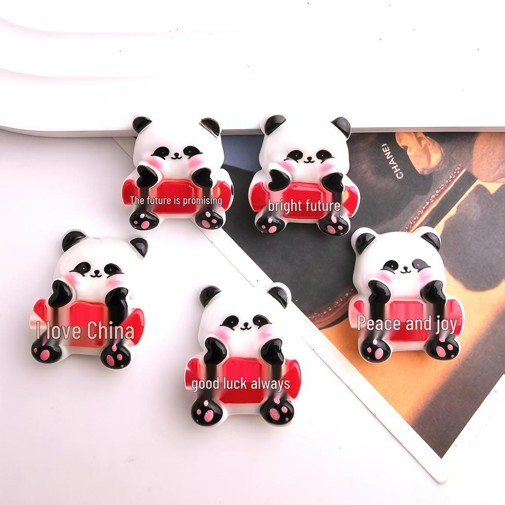 Cartoon Panda National Day DIY Stickers & Hair Accessories Set