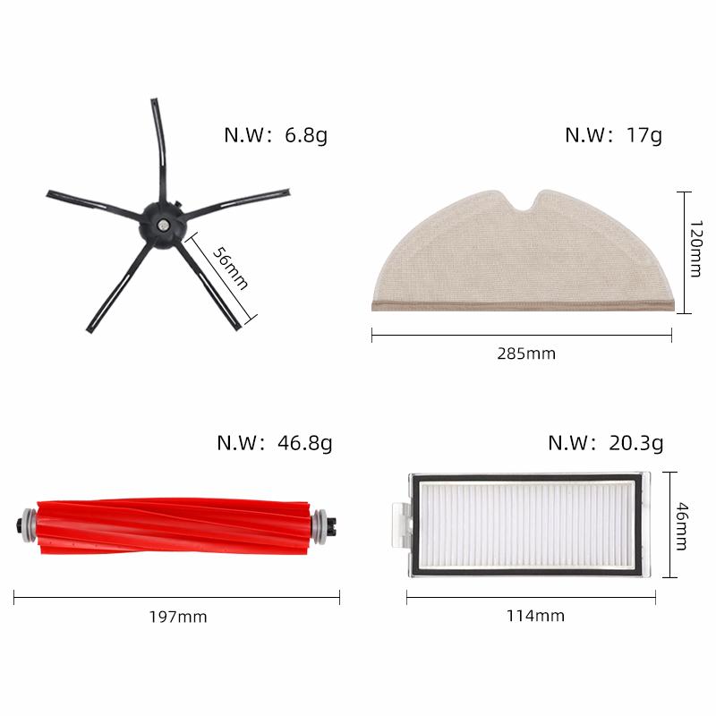 Passend für Xiaomi Roborock Q7 Max / Q7 Max+ / T8 Roboter Staubsauger Ersatzteile Haupt- Seitenbürste Hepa Filter Mopp Tuch Zubehör