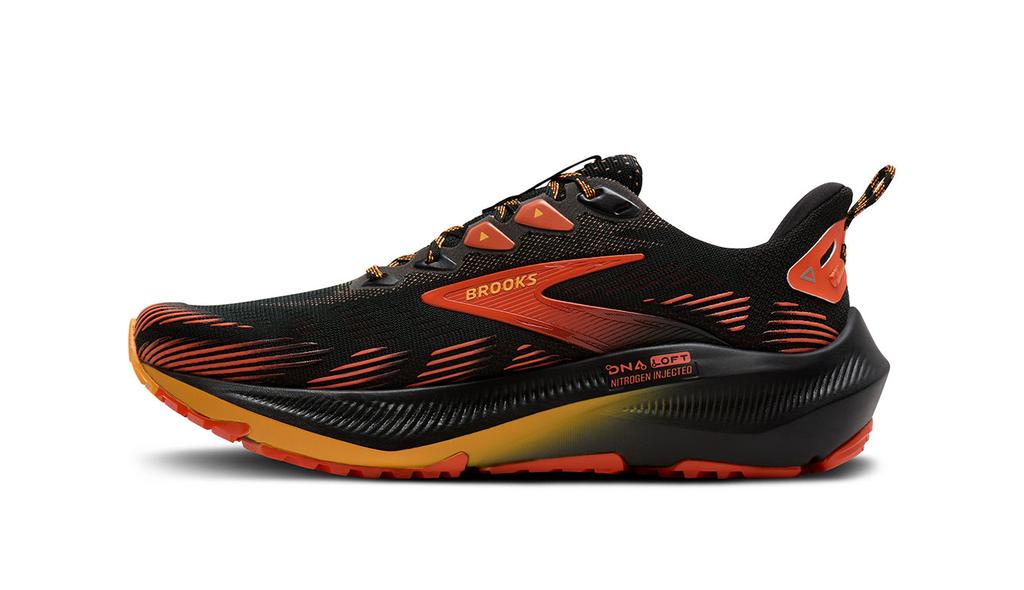Brooks Ghost Trail sneakers breathable upper Black/Red/Orange