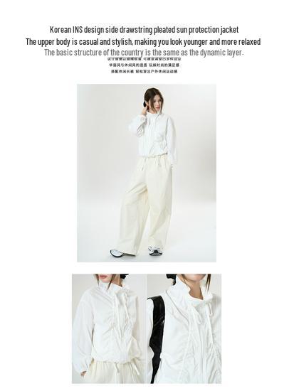 Korean INS Design Spring Pleated Sun Protection Jacket for Women