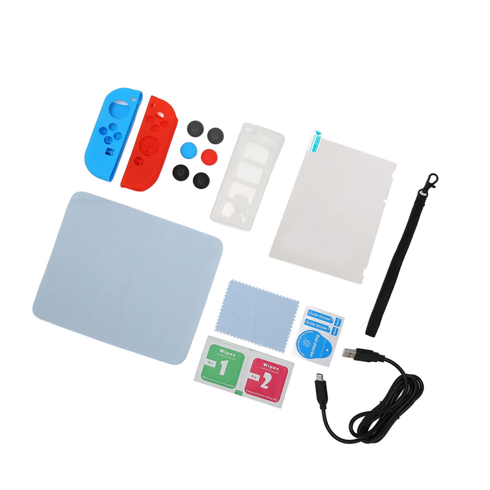 

For Switch Family Bundle Accessories Screen Protector Grip Cover Card Case Carrying Case All in One Game Accessories Set