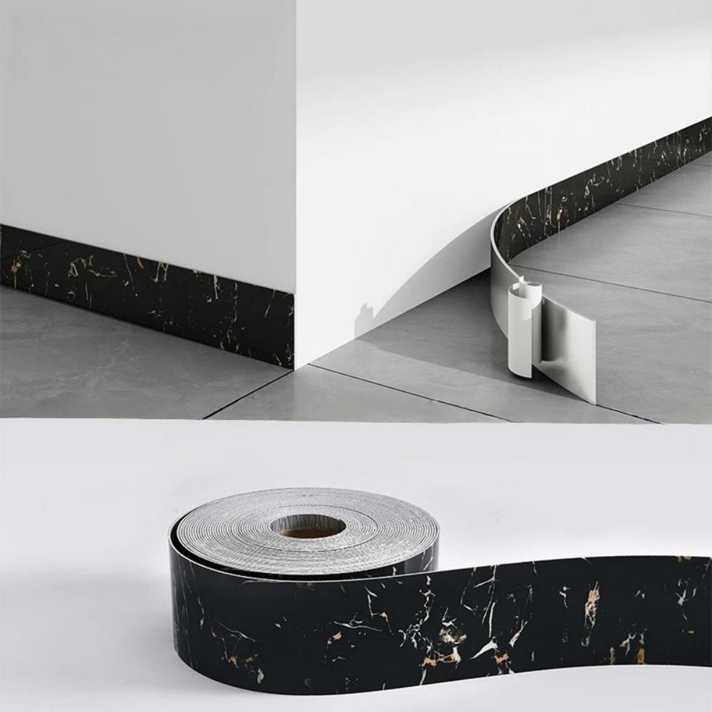 1pc 10cm X 5m PVC Self-Adhesive Marble Baseboard Sticker - Waterproof Skirting Board Protector for Corner Window Sill Home