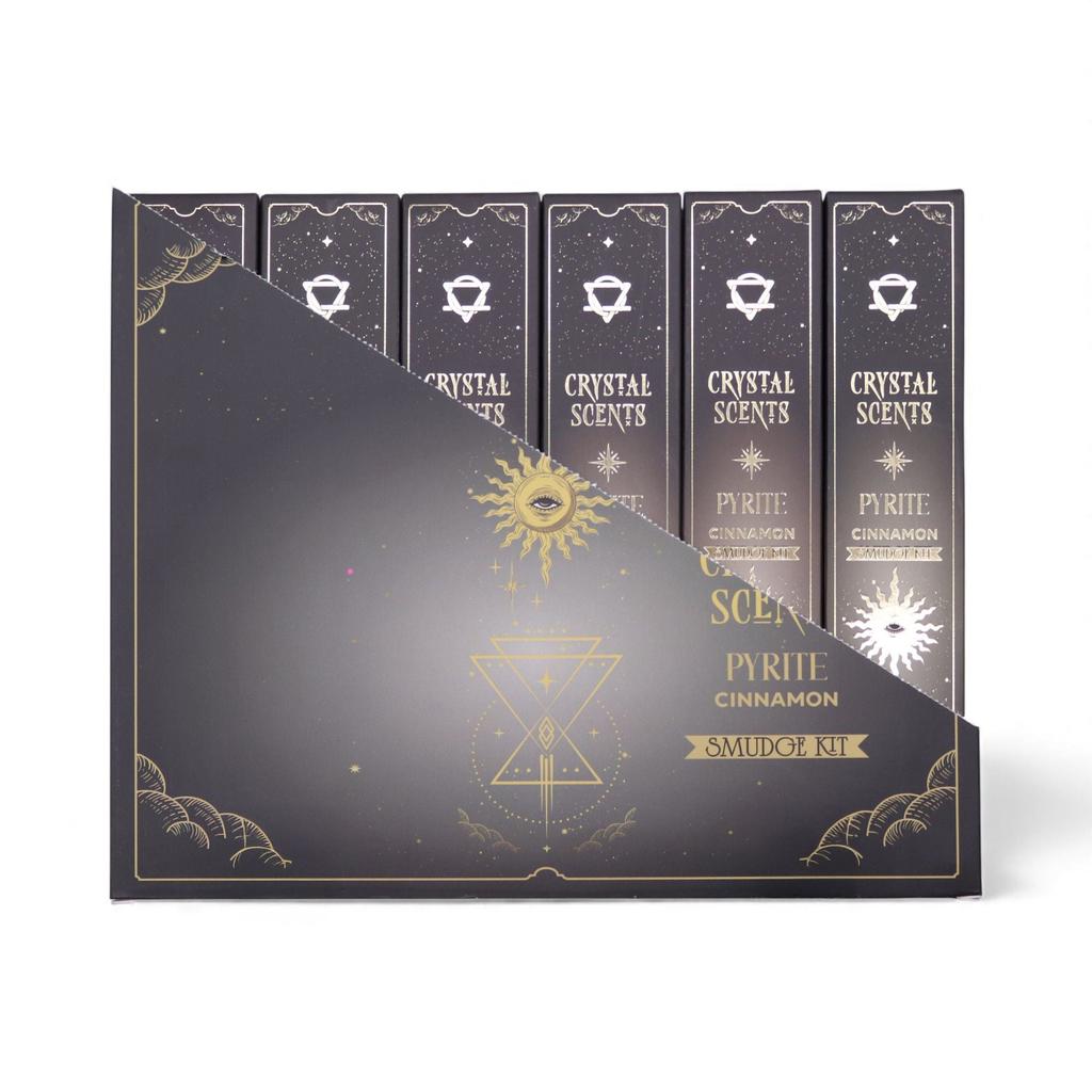 6x Pyrite Crystal Scents Smudge Incense – Cinnamon