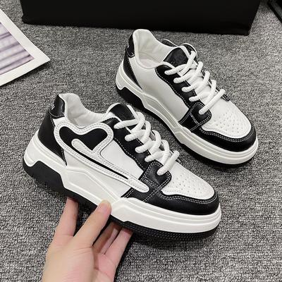 Little White Shoes Women's Autumn New Ins Thick-soled Versatile Height-increasing Breathable Student Casual Board Shoes