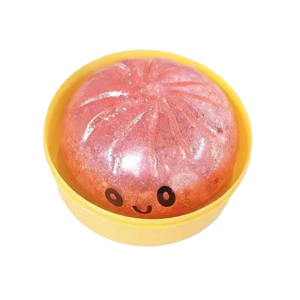 Glitter Dumplings Squishy Toy With Steamer Soft Squishy Toy Fidget Slow Resilience Stress Relief Sensory Ball