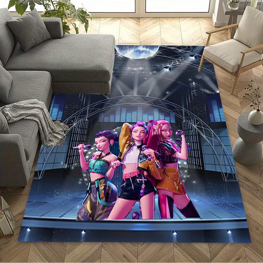 Huntrx Cyberpunk Fashion Area Rug Design for Entryway Kitchen Living Rooms Hallway Anti-slip Rug Anime Office Decor Best for Christmas