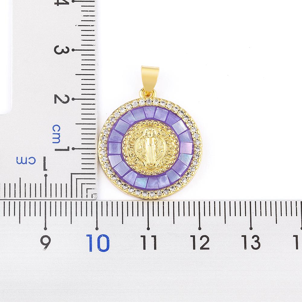 Nidin New Arrival Classic Religious Virgin Mary Shell Pendant Amulet Necklace Gold Plated Christian Jewelry Prayer Choker Gifts