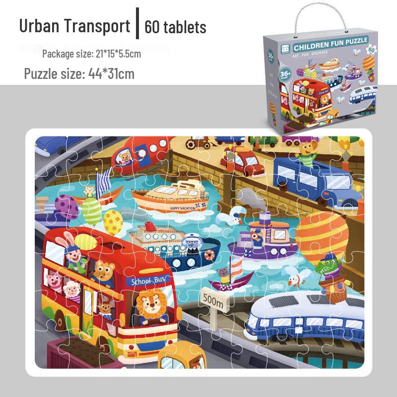 Kids' Large Piece Jigsaw Puzzle Box for Ages 3-6: Perfect for Kindergarten, Holiday Gifts, and Early Learning