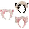 Cute Fuzzy Cats Ear Bowknot Hair Accessory Comfortable Headbands For Daily Use Cosplay Anime Fashion Hairband