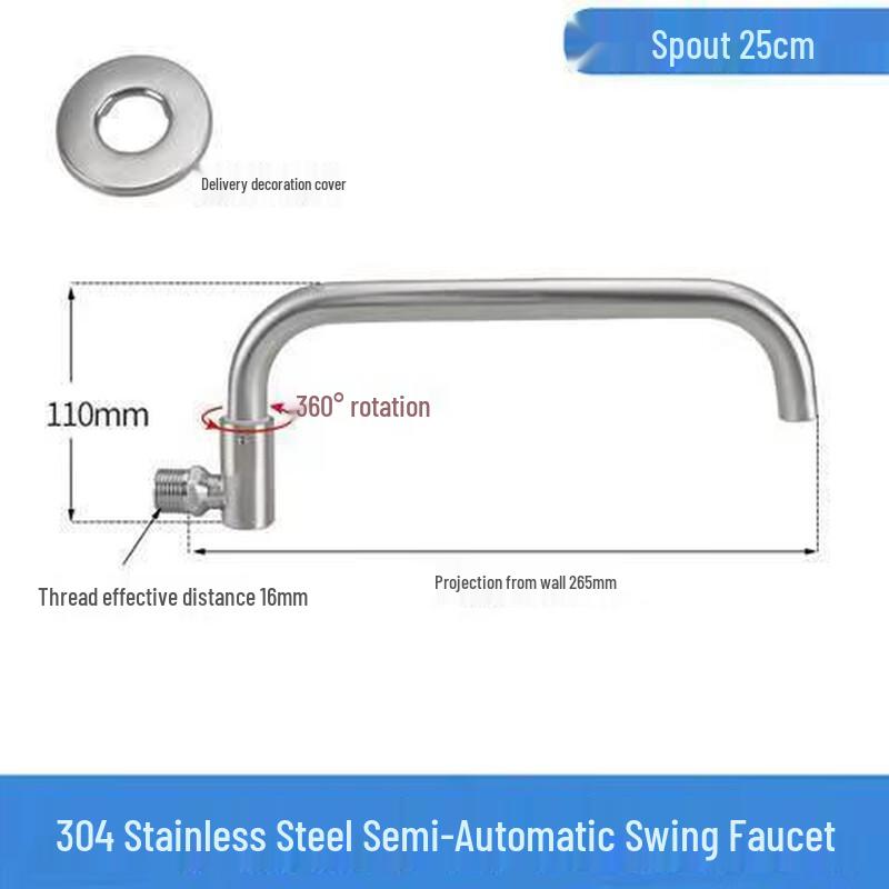 OEING 304 Stainless Steel Kitchen Swing Faucet