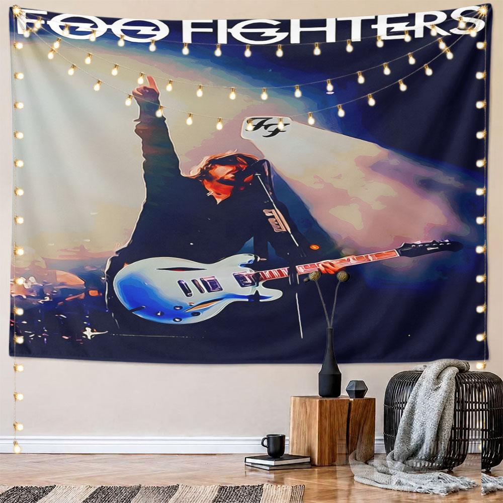 "Foo Fighters Live Guitar Performance" Pattern Wall Hanging Tapestry Decorative Tapestry Home Decor for Bedroom and Living Room
