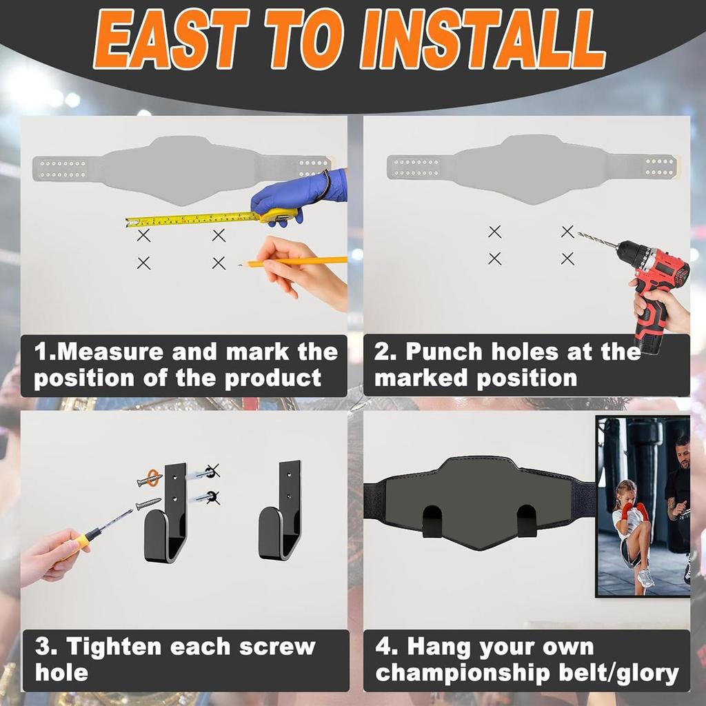 Belt Wall Hanger Horizontal Belt Hanger Heavy-Duty Display Hook For Bedroom Living Room Bathroom Kitchen Closet Entryway Office