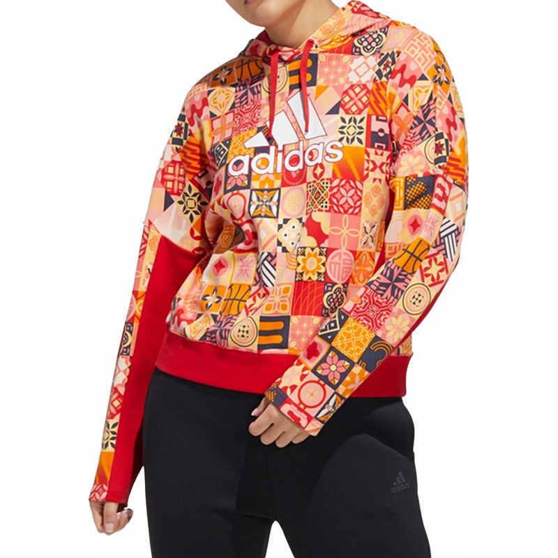 Adidas CNY Sweatshirts Women's Red Hooded Moderate Regular HI3262