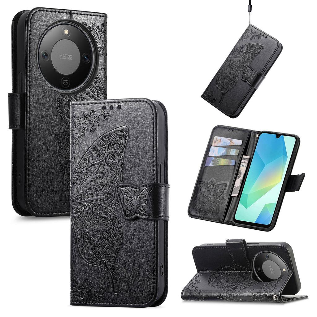 For Honor X70 5G/Honor X9d 5G/Honor Magic8 Lite 5G Case with Strap Butterfly Pattern PU Leather Wallet Phone Cover