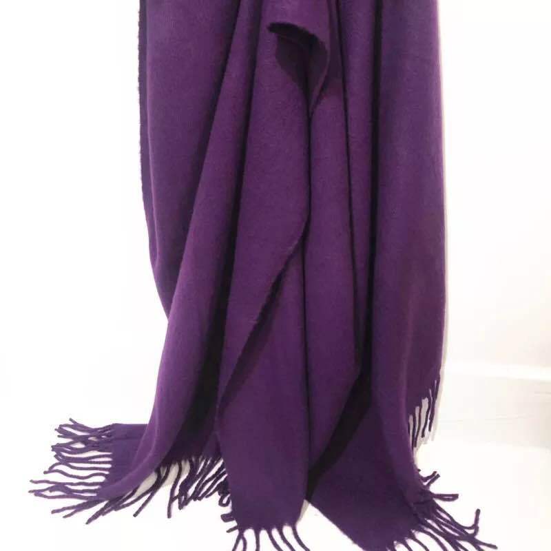 Warm Solid Color Cashmere Wool Scarf Winter Tassel Unisex Shawl Solid Color Scarf for Women