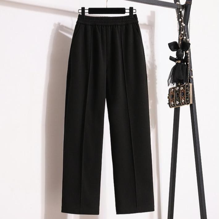 

DIMANAF 2024 Большие размеры Длинные брюки женские эластичные свободные брюки с высокой талией винтажные однотонные свободные повседневные стильные базовые брюки шаровары 5XL 2XL чёрный