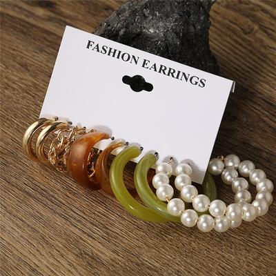 Acrylic Earrings Set For Women Girls Fashion Sweet Colorful Resin Drap Earrings Set of Earrings Party Jewelry