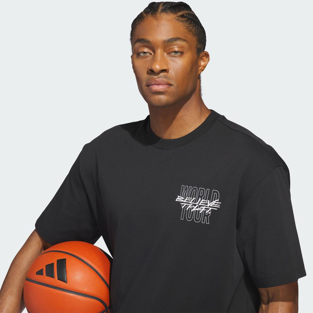 adidas T Shirts Men's Black Crew Neck Moderate