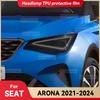 For SEAT ARONA 2021-2024 Car Headlight Smoked Black TPU Protective Film Front Light Tint Change Color Cover Sticker