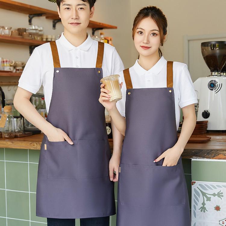 Custom Logo Waterproof Canvas Waist Apron for Manicure, Coffee Bar, Catering