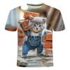 Kawaii Cartoon Animal Fox Kids Adult Printed T-shirt Summer Women's and Men's Casual Outdoor Girl and Boy Short Sleeve Tees Top