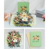 92MF 3D Popup Greeting Card with Colorful Flower Foldable Paper Blessing Card with Envelope Handmade Mother Day Present