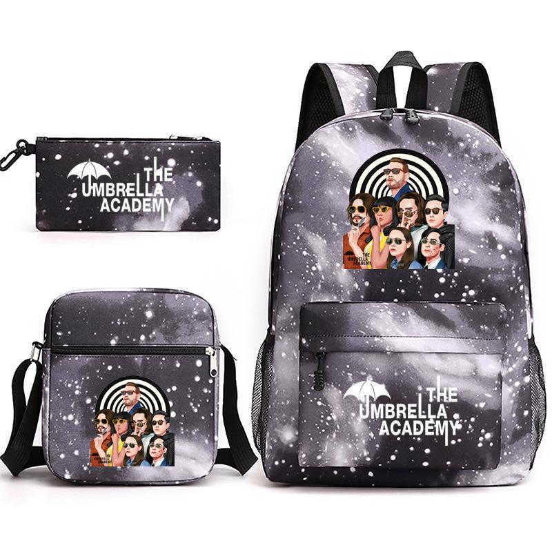 School Season Theumbrellaacademy School Bag 3-Piece Pencil Case + Shoulder Bag + Backpack