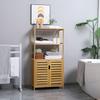 Bathroom Cabinet Bathroom Chest Of Drawers With Louvered Doors Bathroom Shelf Bamboo Wood Natural Wood