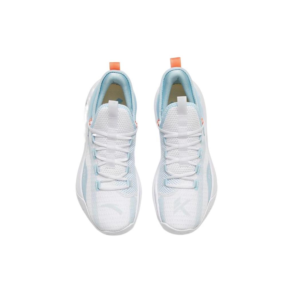 New Anta KT Fly Anti Slip Wear Resistant Low Top Basketball Shoes White Blue 112321606-1