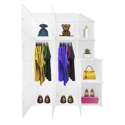 Home Boxed Customizable Cube Dressing Room Wardrobe 10 Cubes/Doors Home Organization Coat Rack Shoe Rack 147x110x47cm