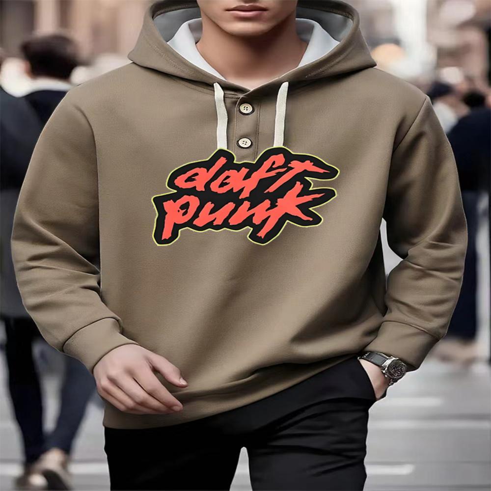 

Мужское весенне-осеннее худи на пуговицах с длинным рукавом Daft Punk 2XL хаки