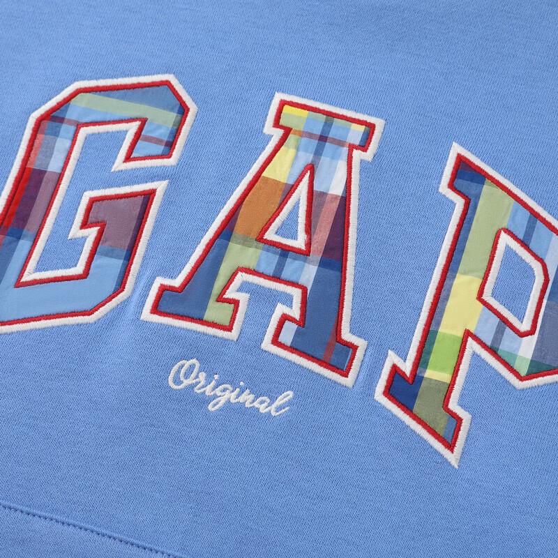 GAP Boys' Logo Appliqué Faux-Layered Hooded Sweatshirt