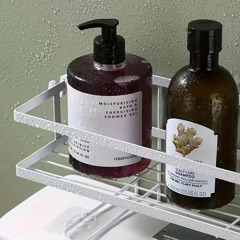 Non Perforated Bathroom Toilet Shelf Organizer Iron Bracket Shelves Floor Mount Bathroom Miscellaneous Storage Rack Accessories