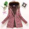 IELGY Winter Mid-length Cotton-padded Jacket Large Fur Collar Hooded Thickened Cotton-padded Jacket Jacket