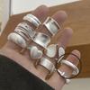 925 Sterling Silver Rings for Women Couple Minimalist Handmade Simple Shinning Inter Ring Set Party Jewelry Gift Prevent Allergy
