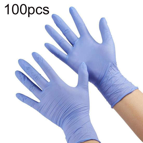 100Pcs Disposable Thick Home Cleaning Elastic Waterproof Kitchen Nitrile Gloves