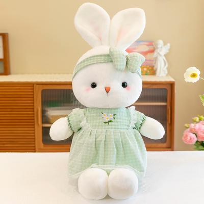 1pc 40cm/15.74in Cute Flower Skirt Rabbit Plush Toy Cartoon Super Cute Comfort Daisy Rabbit Doll Birthday Gift Doll