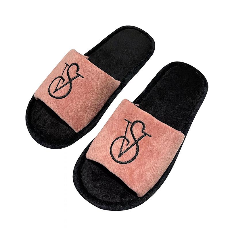 Jujia Autumn/Winter Warm Cotton Open-Toe Slippers for Men and Women