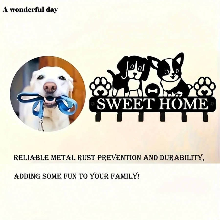 Solidny Metalowy Haczyk dla Psa Montowany na Ścianie Organizer Rustykalny Wystrój Domu Prezent