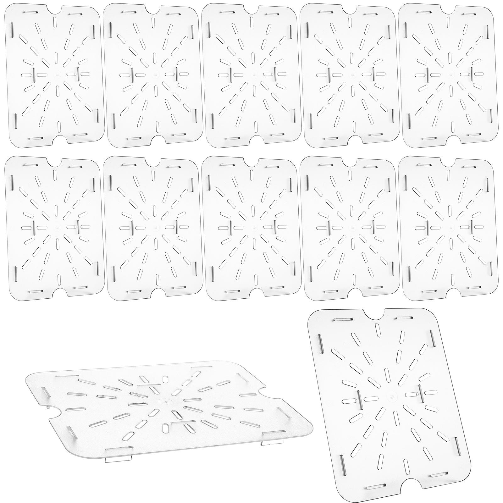 

12 Pcs Plastic Drain Shelf For 1/2 Size Food Pan Clear Plastic Grate Acrylic Food Drain Trays Plastic Drain Pan Clear Drain Tray армия зеленый