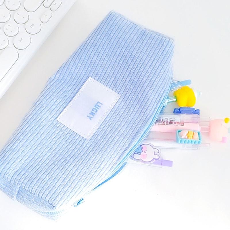 Large Capacity Pencil Bag Japanese Styles Pencil Case Pen Pouch Corduroy Pencil Pouch Pen Case School Office Supplies