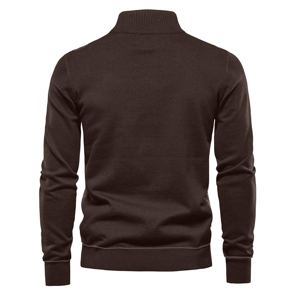 Autumn New Half Zipper British Long Sleeve Men's Sweater
