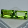 CERTIFIED Natural Peridot Loose Gemstone Pair 10 Ct Baguette Cut for Jewelry