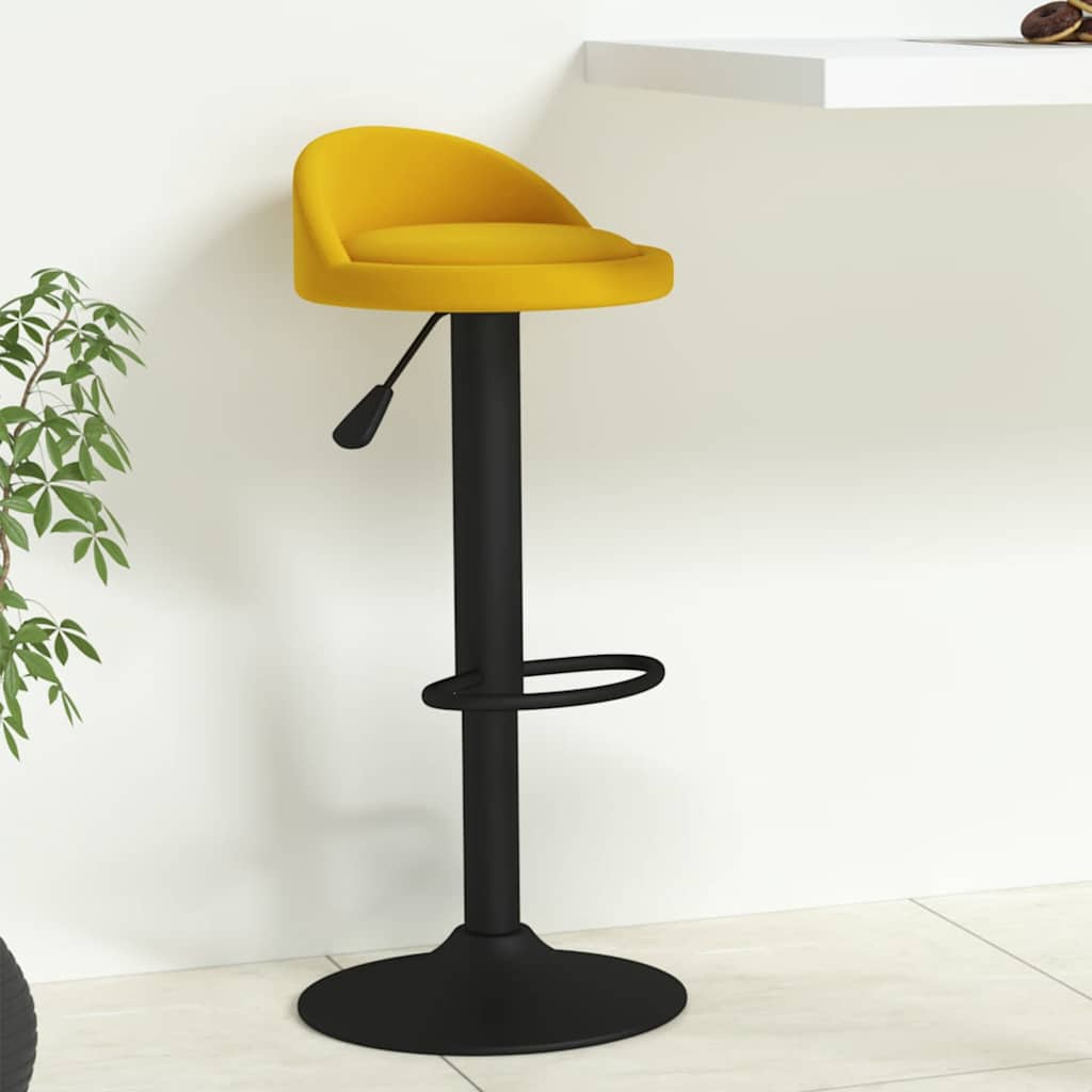 Yellow Velvet Bar Stool