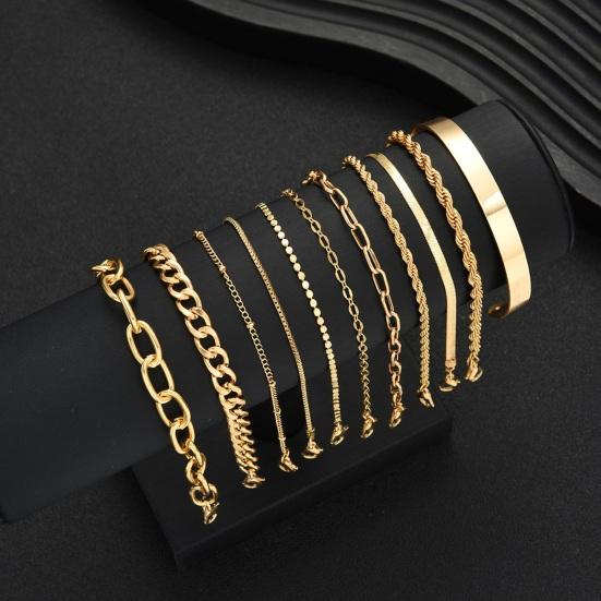Yousheng 11Pcs Vintage Paperclip Chain Bracelet for Women, Twist Link Bangle, Layered Boho Jewelry for Teen Girls, Trendy Gift